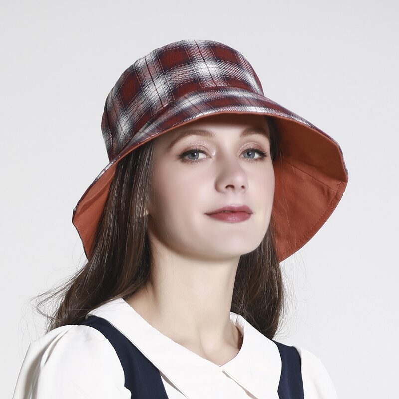 

Plaid Bucket Hat, Red