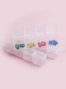 28格透明美甲裝飾收納盒1入組便攜化妝盒防塵旅行彩妝收納殼套適用於美甲設計工具珠子首飾類工具藥丸和魚餌 - 白色 - 查看 3