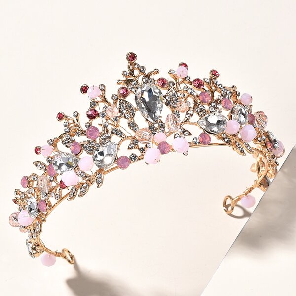 

Rhinestone Decor Crown Design Hair Accessory, Pink