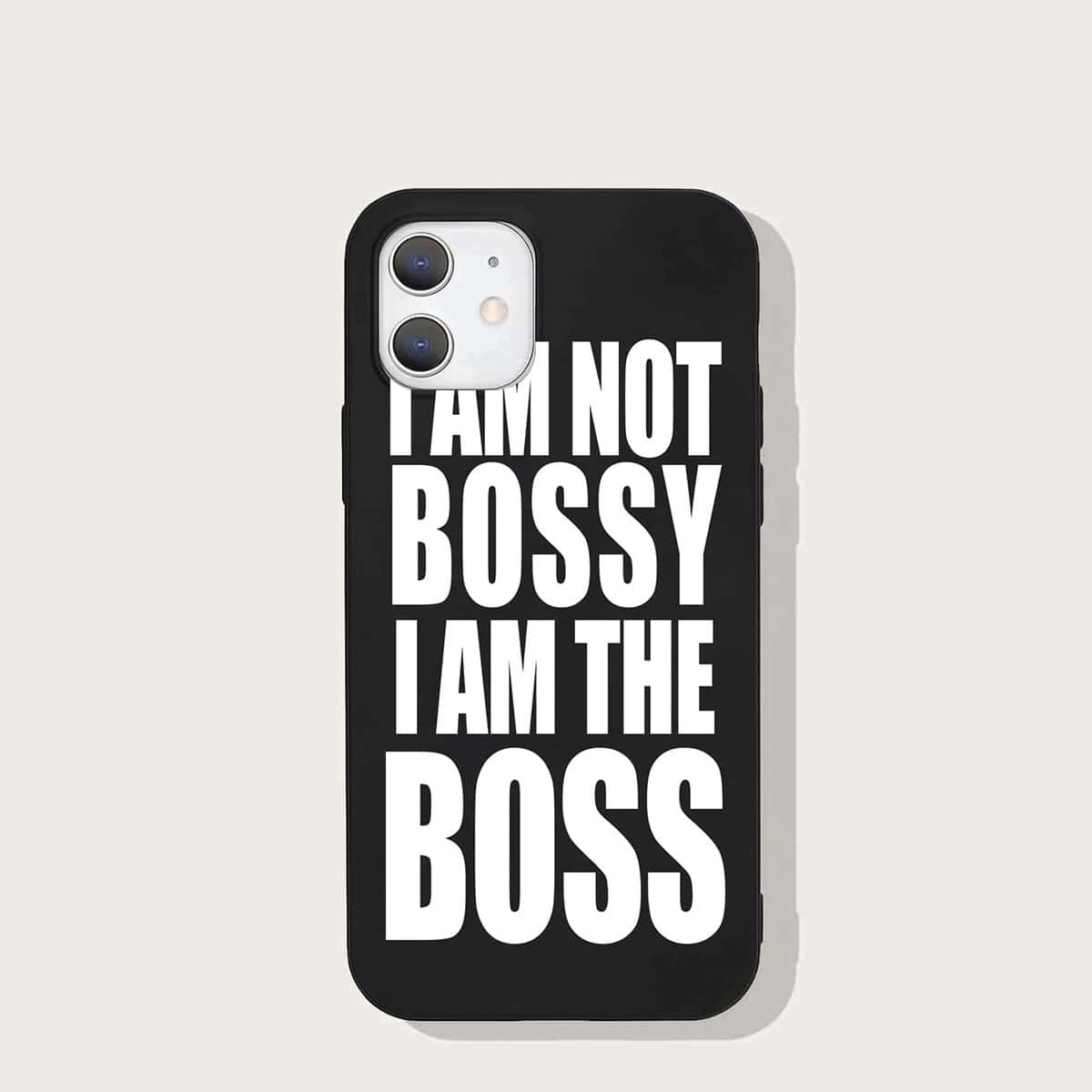 

Slogan Graphic iPhone Case, Black and white