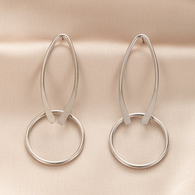 

Geo Linked Drop Earrings, Silver