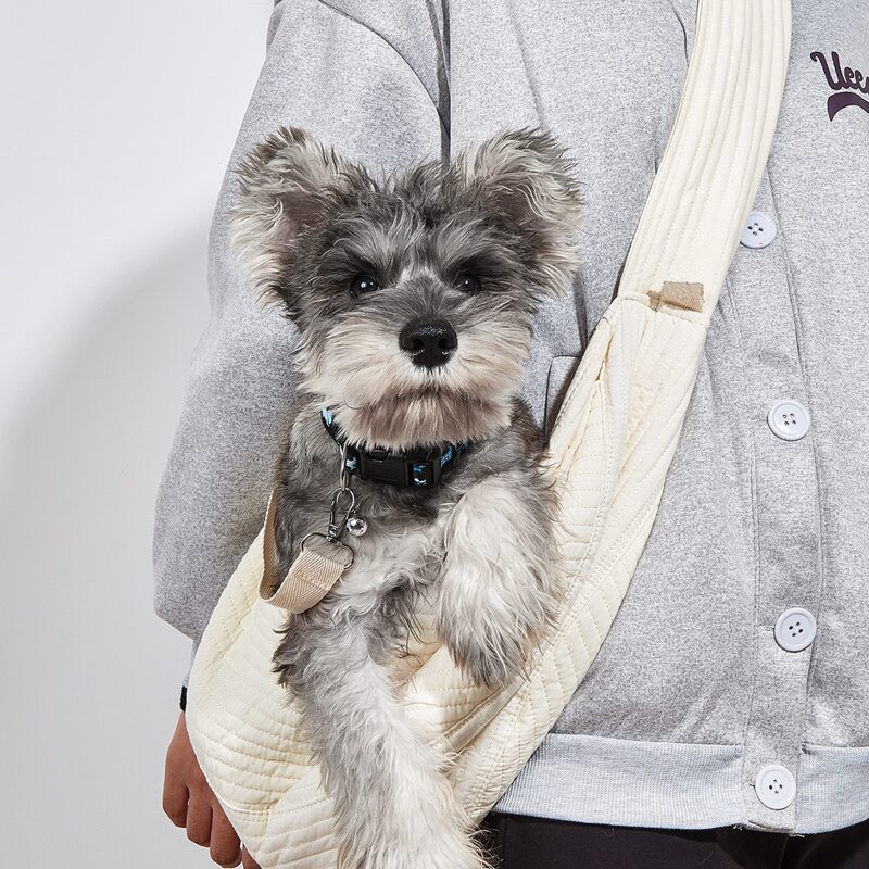 

1pc Plain Pet Sling Bag, Beige