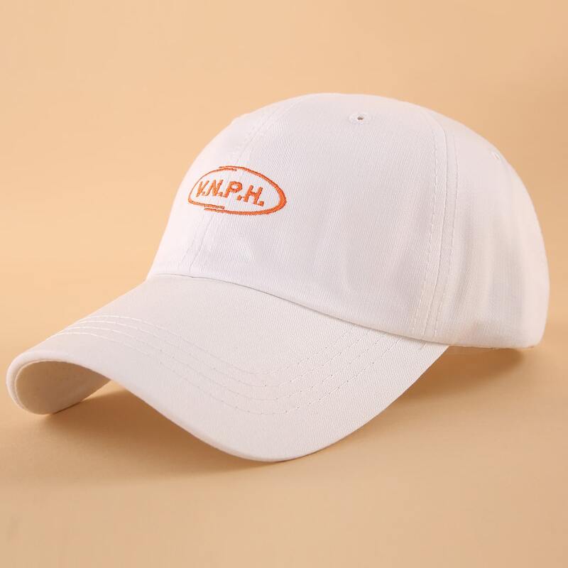 

Letter Embroidery Baseball Cap, White