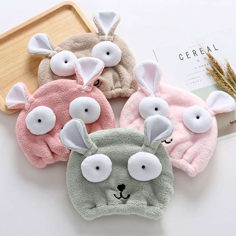 

1pc Cartoon Design Random Hair Drying Cap, Multicolor