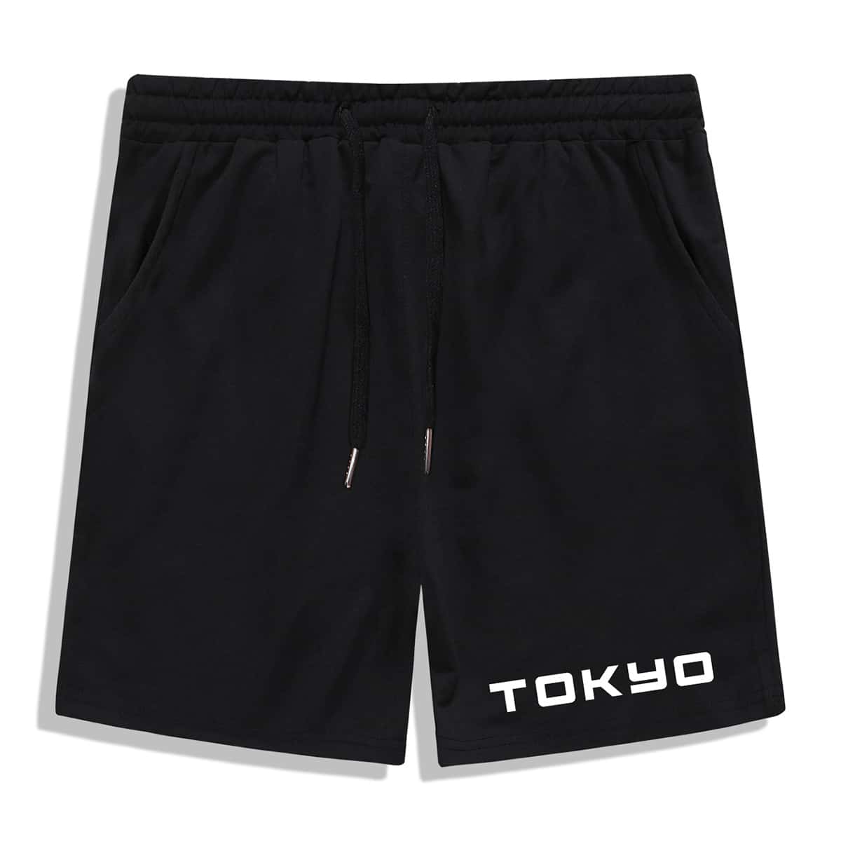 

Guys Letter Drawstring Shorts, Black