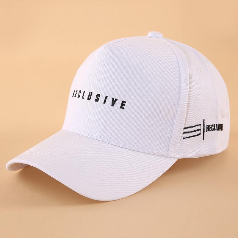 Letter Embroidery Baseball Cap, White