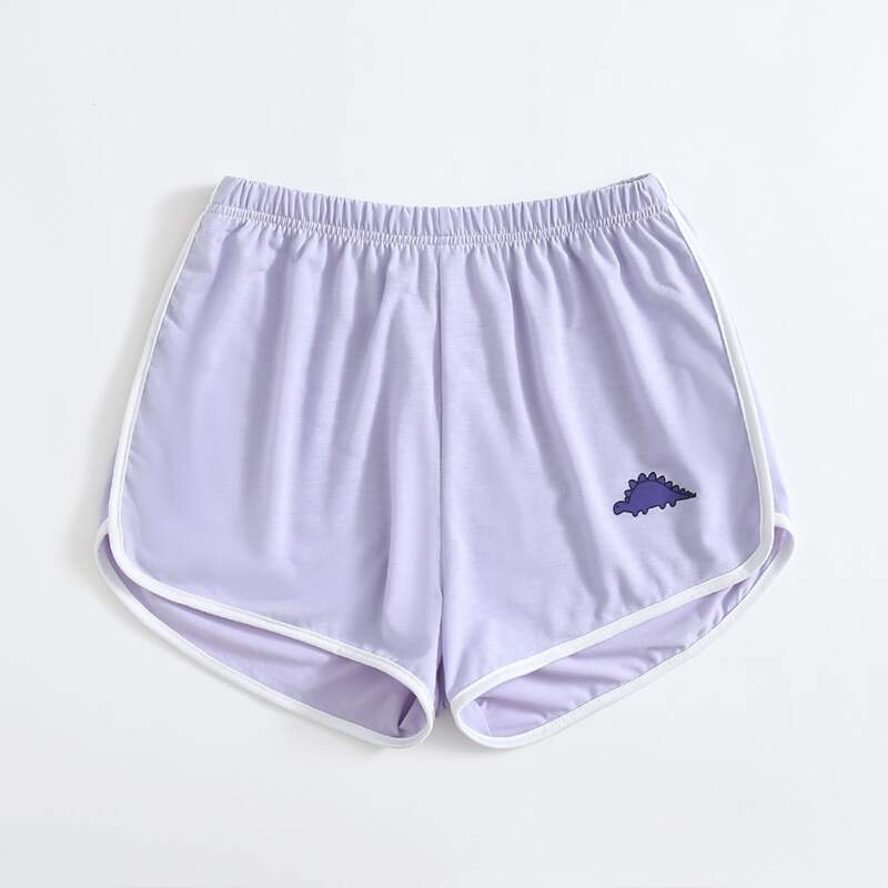 

Dinosaur Graphic Dolphin Shorts, Lilac purple