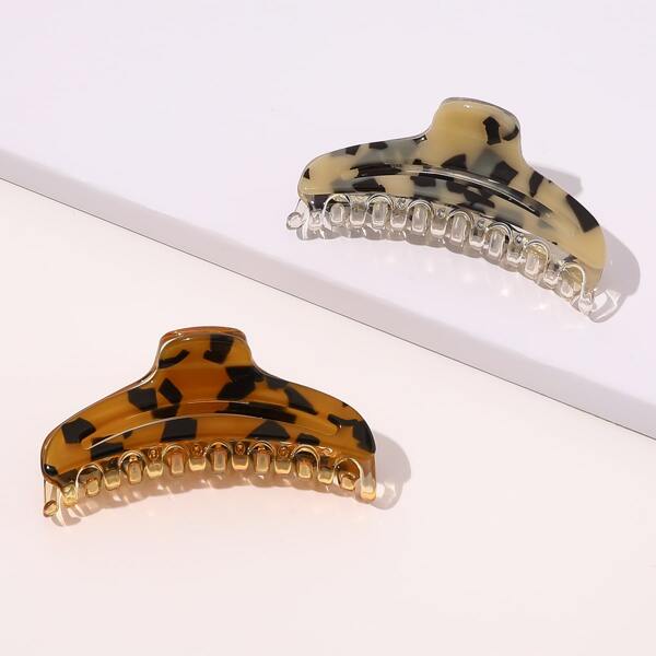 

2pcs Acetic Acid Hair Claw, Multicolor