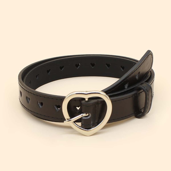 

Heart Metal Buckle Belt, Black