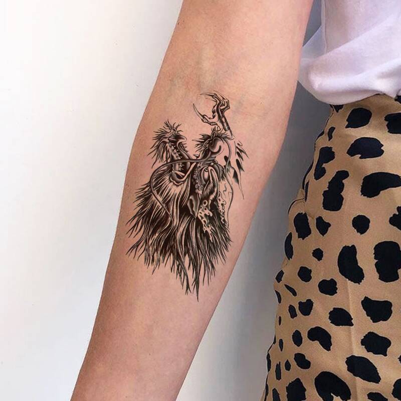 

1sheet Chinese Dragon Tattoo Sticker, Black