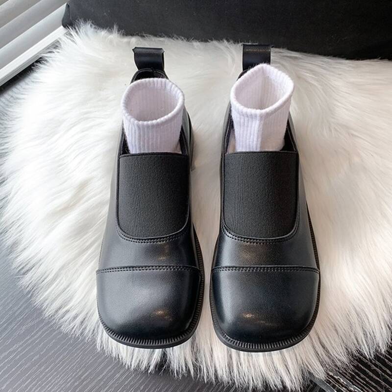 

Square Toe Slip On Loafers, Black