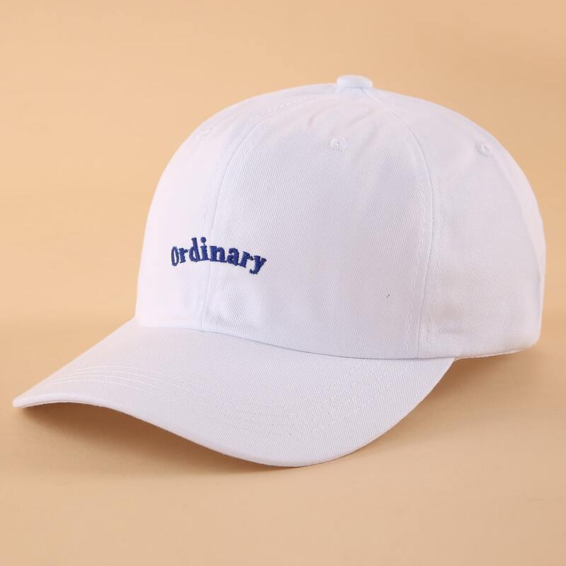 

Letter Embroidery Baseball Cap, White