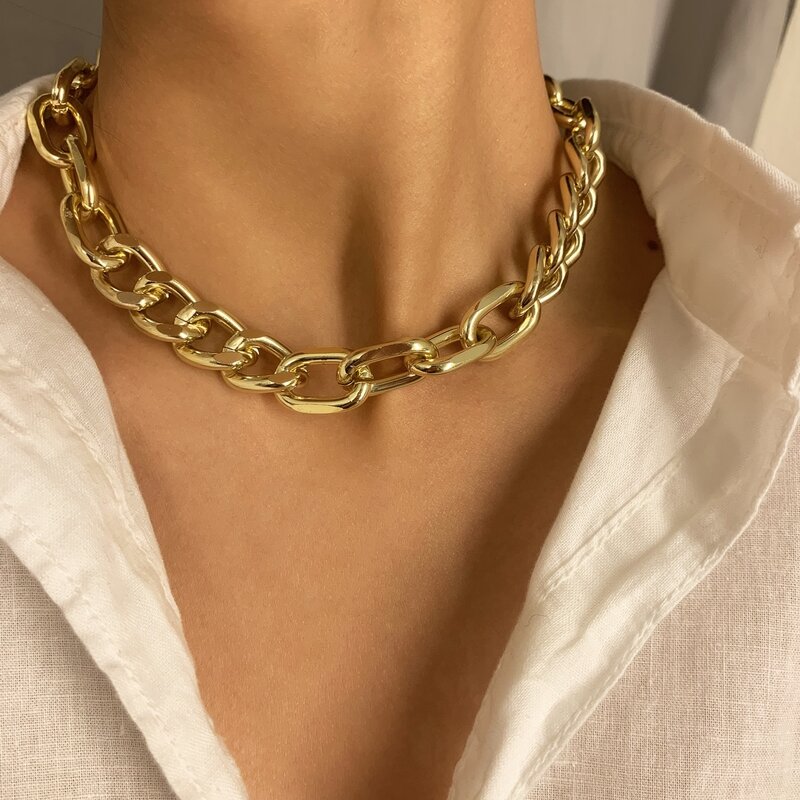 

Chunky Chain Necklace, Gold