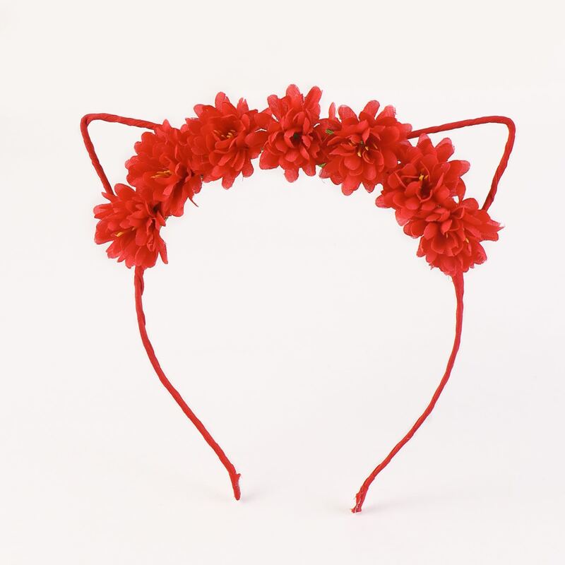 

Flower Decor Ear Hair Hoop, Red