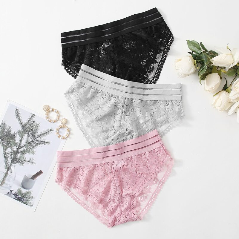 

3pack Floral Lace Panty Set, Multicolor