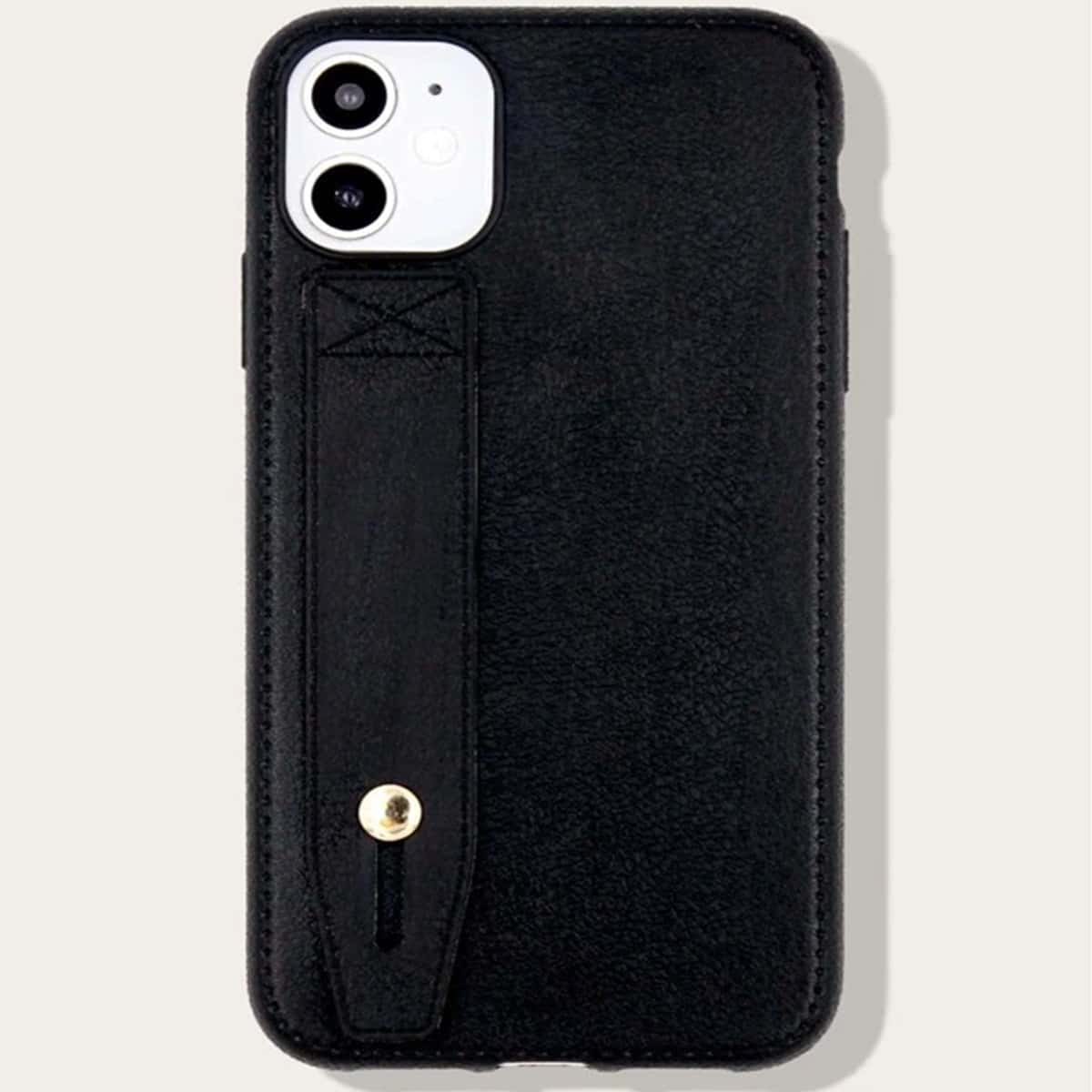 

Solid Hand Strap iPhone Case, Black