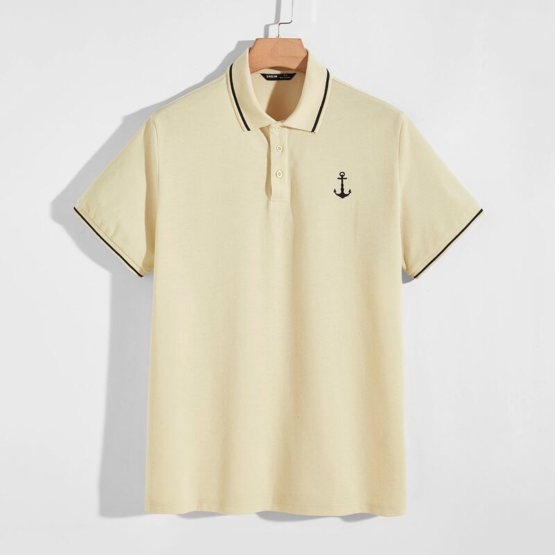 

Guys Anchor Embroidered Polo Shirt, Khaki
