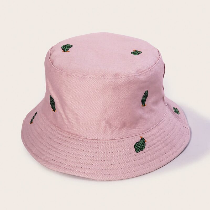 

Cactus Embroidery Reversible Bucket Hat, Multicolor