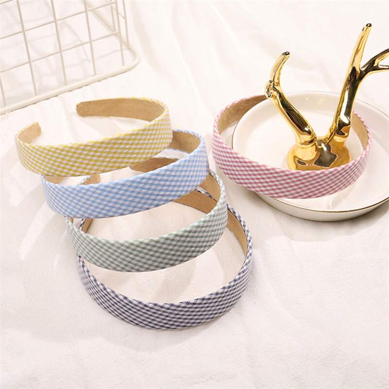 

Random 2pcs Plaid Wide Headband, Multicolor
