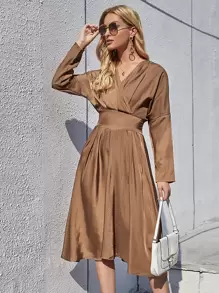Đầm Trọn gói màu trơn Thanh lịch - Màu nâu  Mocha - Xem 1