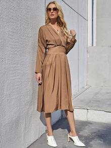 Đầm Trọn gói màu trơn Thanh lịch - Màu nâu  Mocha - Xem 4