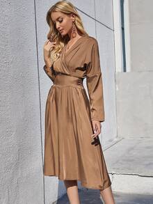 Đầm Trọn gói màu trơn Thanh lịch - Màu nâu  Mocha - Xem 5