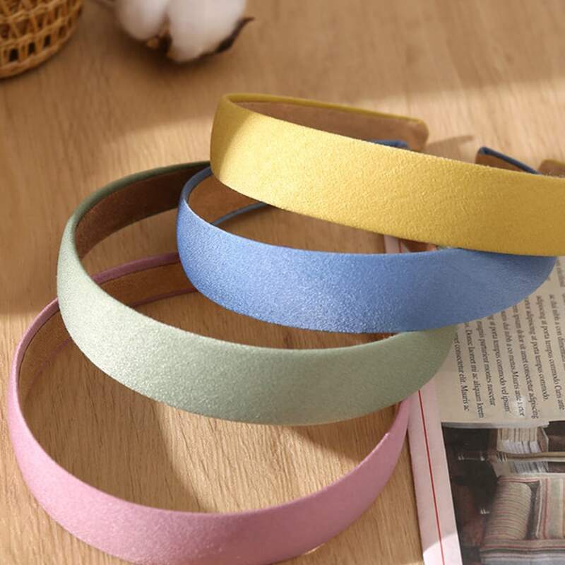 

2pcs Random Solid Wide Headband, Multicolor