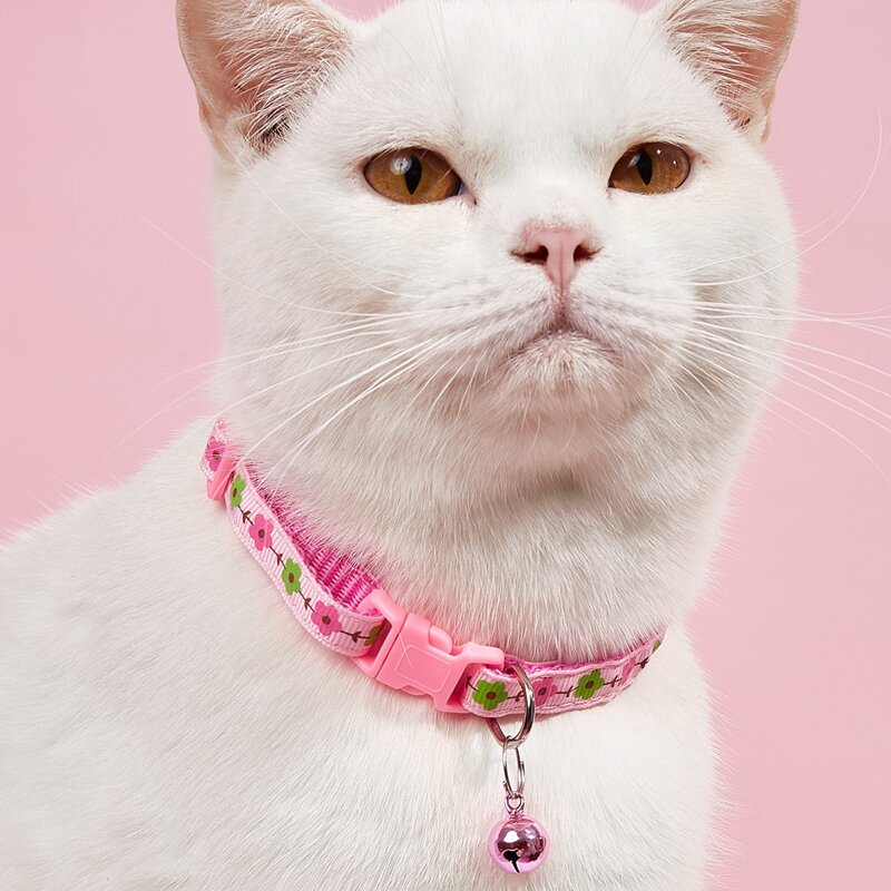 

Flower Print Pet Collar, Pink