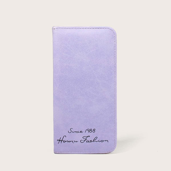 

Letter Graphic Fold Over Long Wallet, Purple