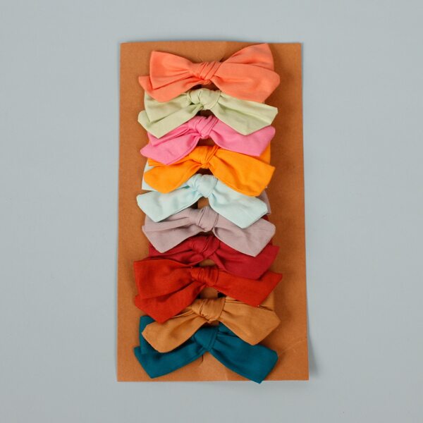

10pcs Toddler Girls Bow Knot Decor Hair Clip, Multicolor
