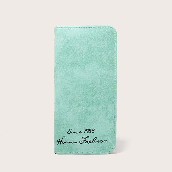

Letter Graphic Fold Over Long Wallet, Green
