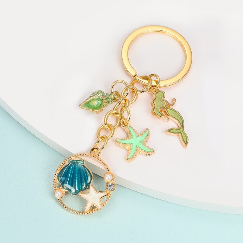 

Starfish Charm Keychain, Gold