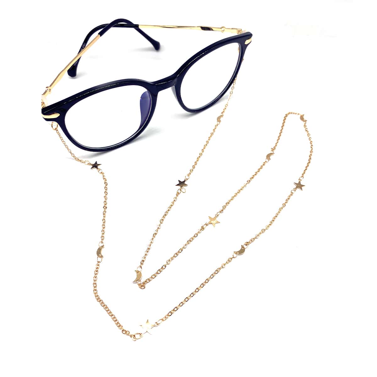 

Star & Moon Decor Glasses Chain, Gold