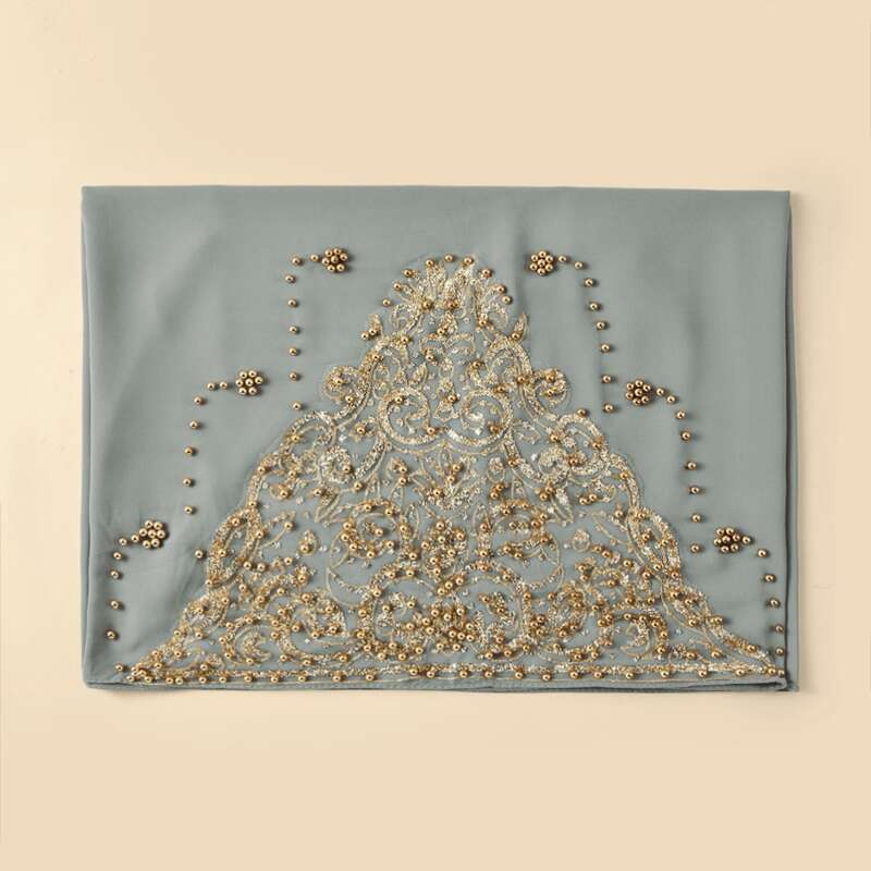 

Bead Decor Scarf, Grey