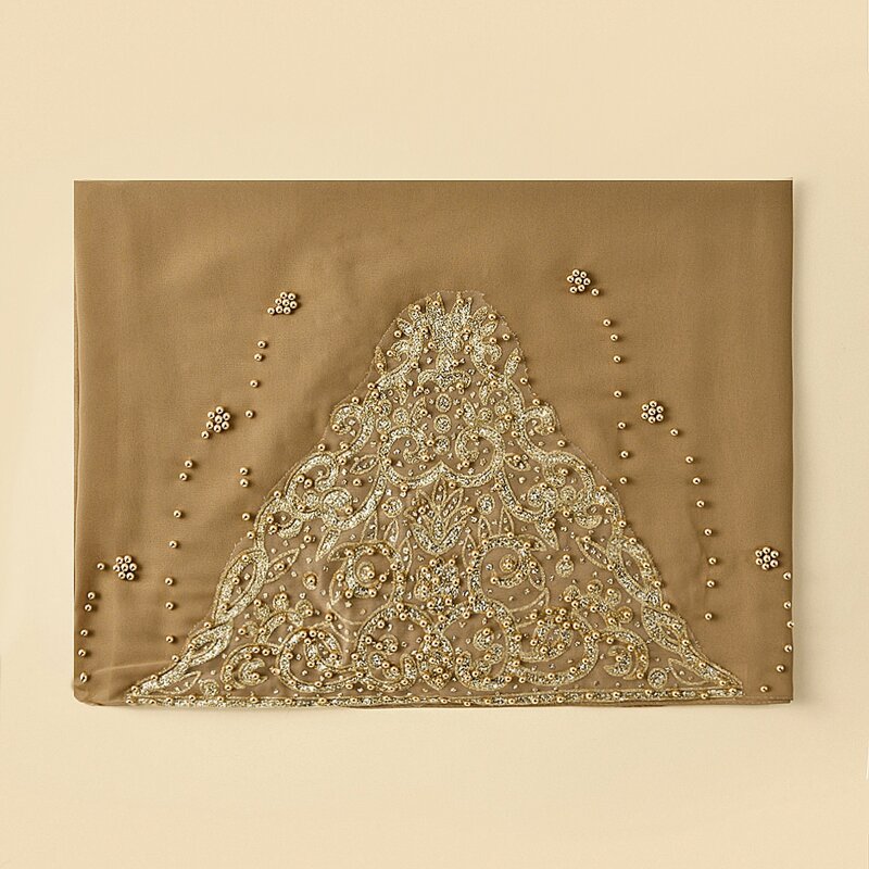 

Bead Decor Scarf, Brown