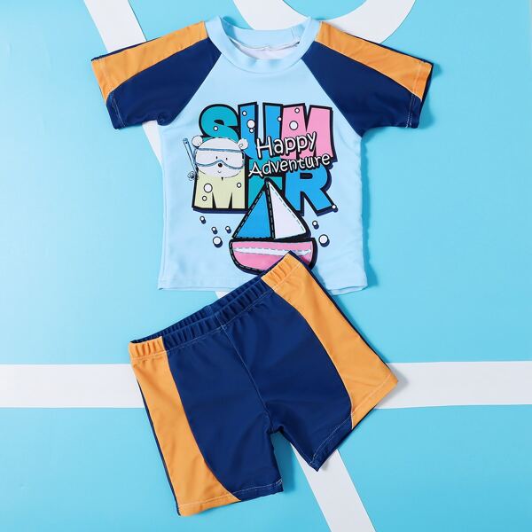 

Toddler Boys Cartoon Graphic Shorts Swimsuit, Multicolor