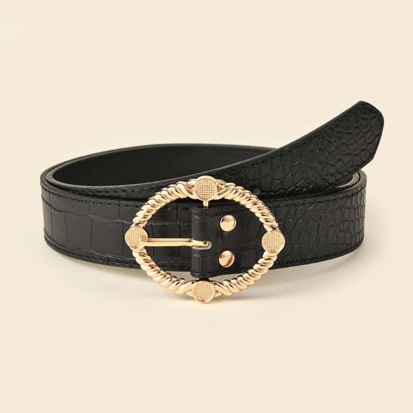 

Metal Buckle Belt, Black