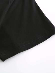 Chiquease Slogan Áo thun cổ tròn họa tiết TẠI SAO KHÔNG - màu đen - Xem 3