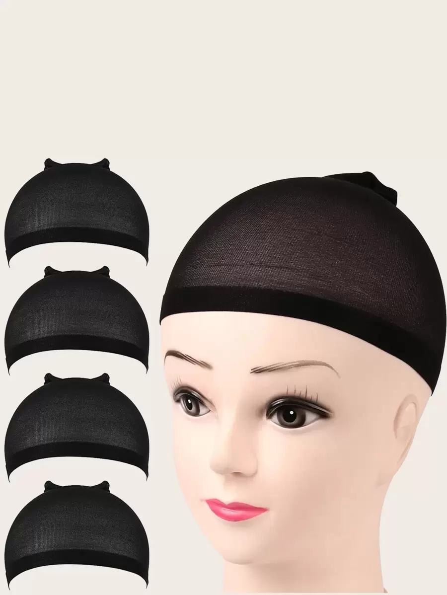 4 piezas de gorros para peluca de unicolor, accesorios minimalistas para peluca, de uso diario casual