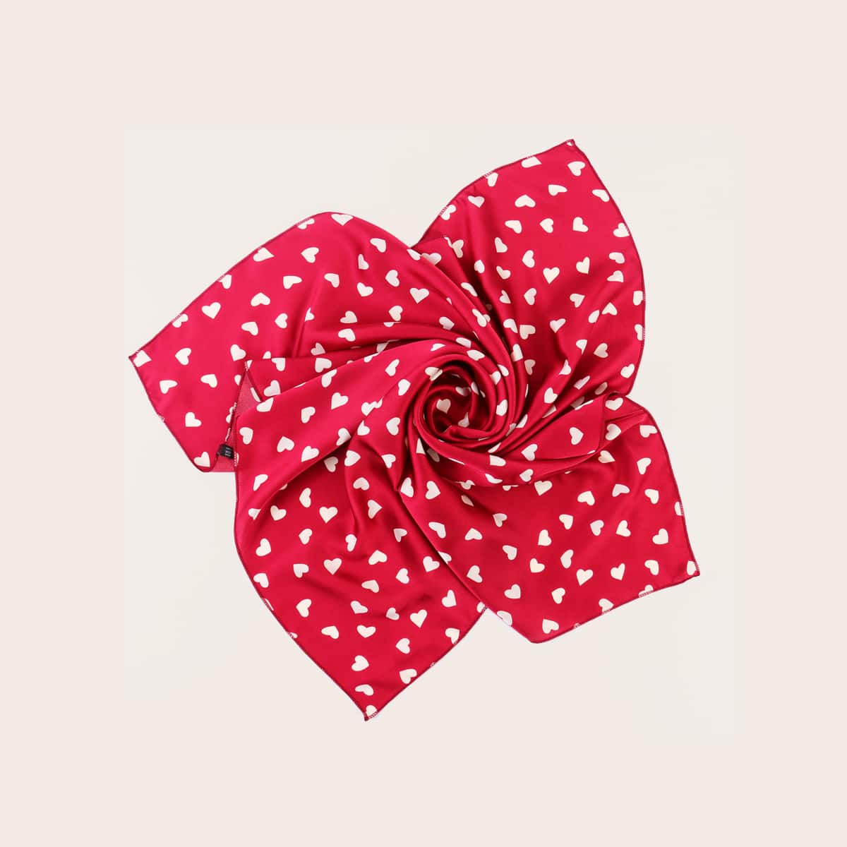 

Heart Pattern Bandana, Red and white