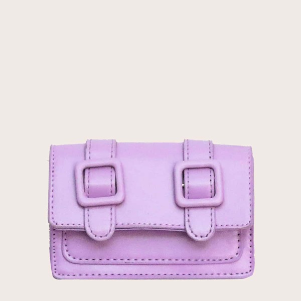 

Girls Stitch Trim Flap Crossbody Bag, Purple