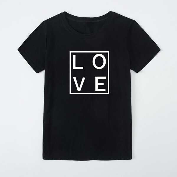 

Men Letter Graphic Tee, Black