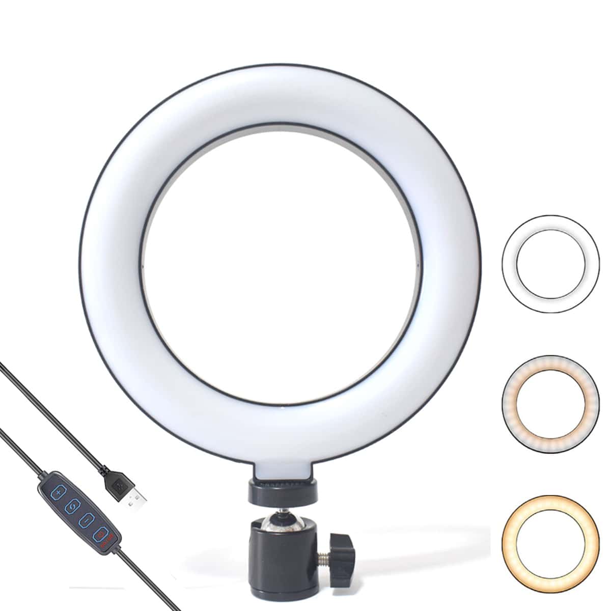 

Adjustable LED Ring Light With Remote Control, Black
