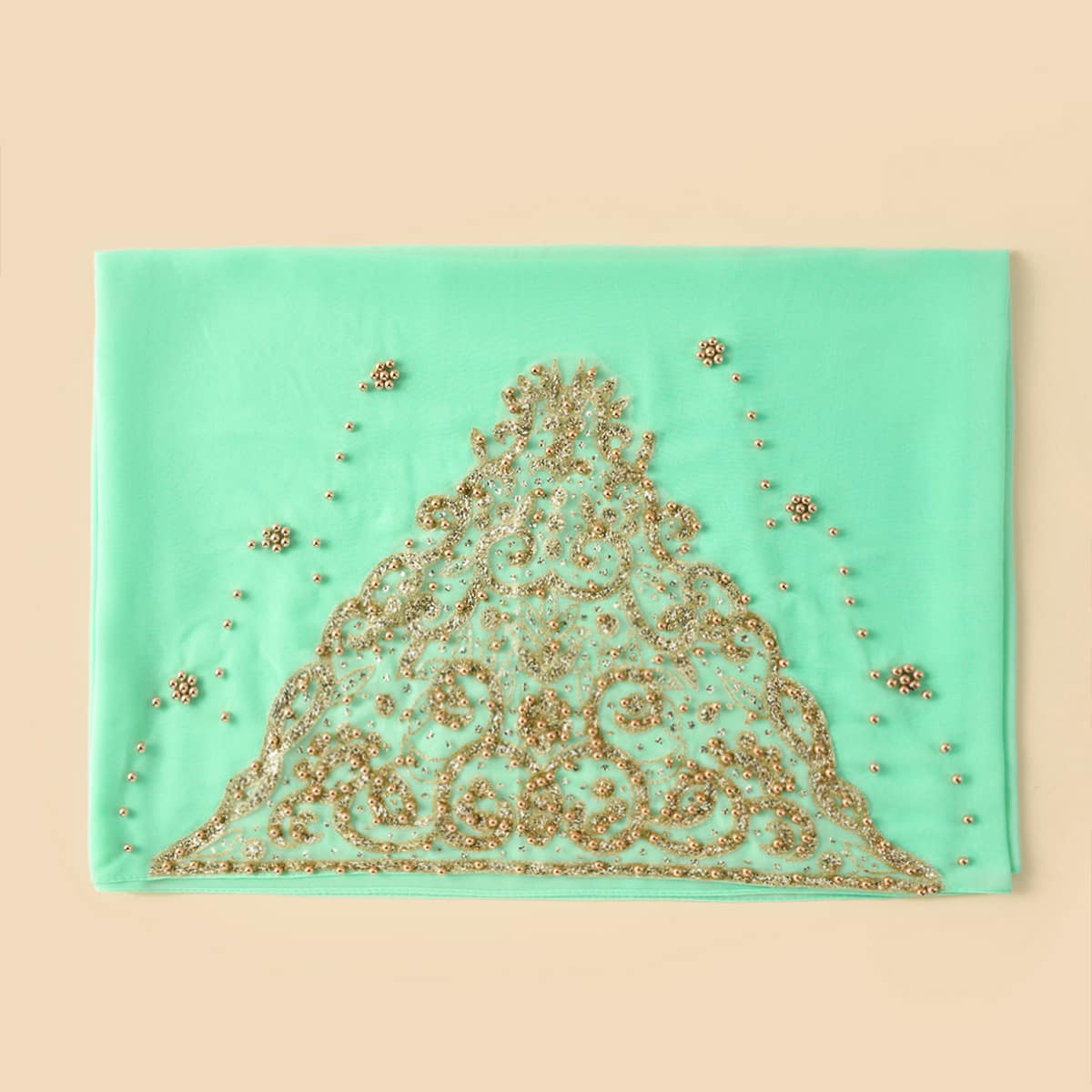

Bead Decor Scarf, Green