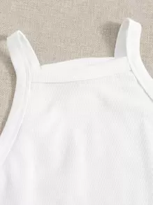 SHEIN Essnce Crop Cami Top & Grid Leggings Set - Black and White - View 3