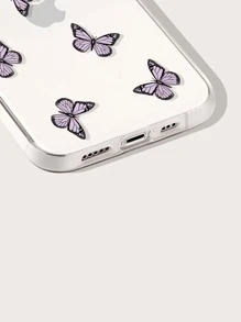 Vỏ in hình bướm tương thích với iPhone - Màu tím - Xem 3