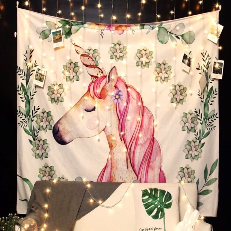 

Unicorn Print Tapestry, Multicolor