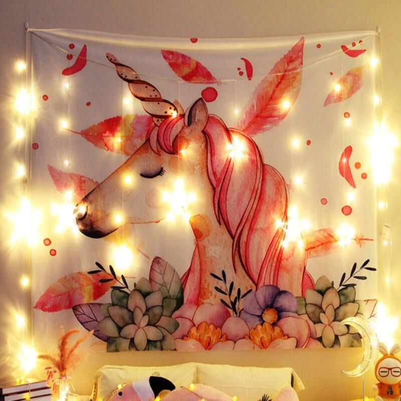 

Unicorn Print Tapestry, Multicolor
