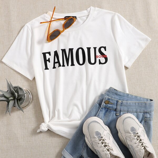 

Letter Graphic Short Sleeve Tee, White