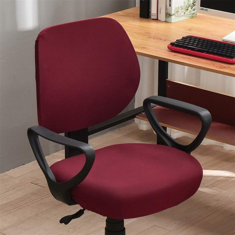 

Solid Color Stretchy Swivel Chair Cover, Burgundy